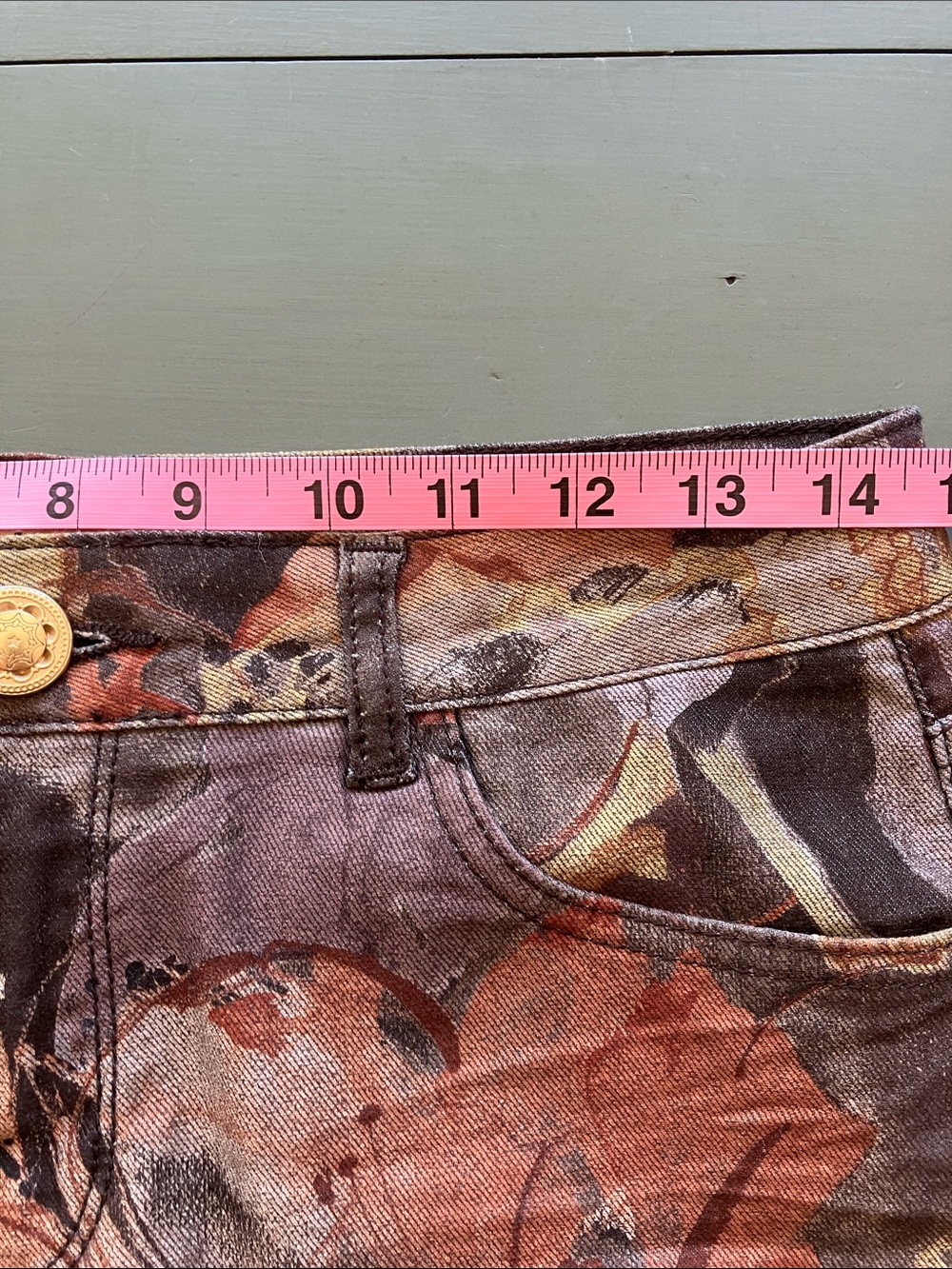 MOS MOSH European Brand Floral Patterned Brown/Grey Skinny Pants Size 28 NWOT - Picture 9 of 11